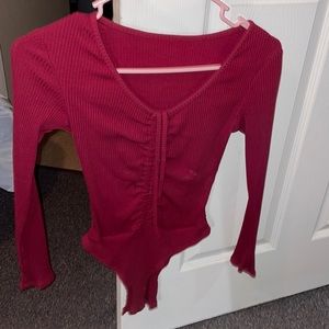 Red long sleeve bodysuit size small